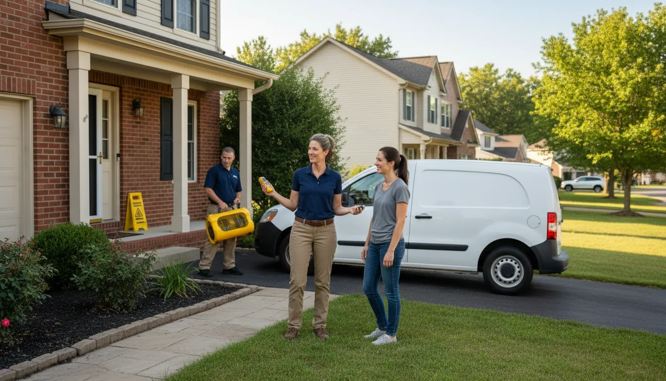 Residential water damage restoration in Warrensburg, IL